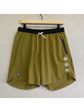 Ocean & San Mens Fleetwood Green Lightweight Ripstop Shorts L